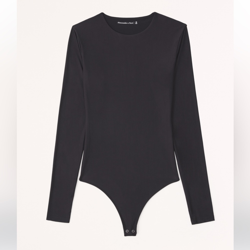 A&F Black Long Sleeve Soft Matte Bodysuit